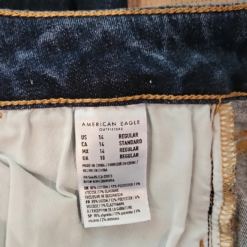 American Eagle Outfitters Midnight Blue Ripped Skinny Jeans - Picture 7 of 7